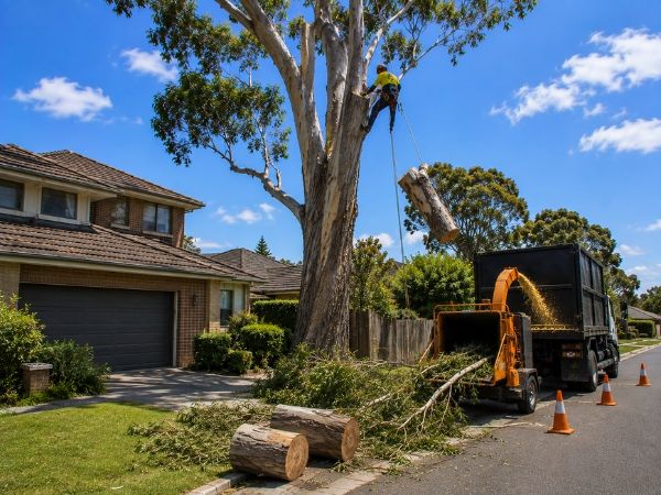Large tree removal near a home