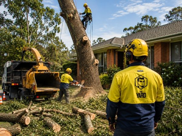 Large tree removal near a home