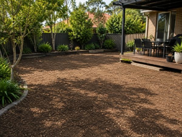 Stump grinding result with cleared ground