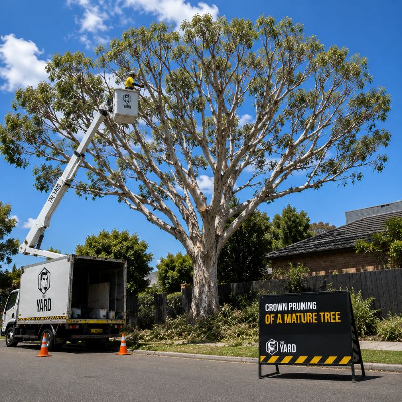 Crown pruning of a mature tree