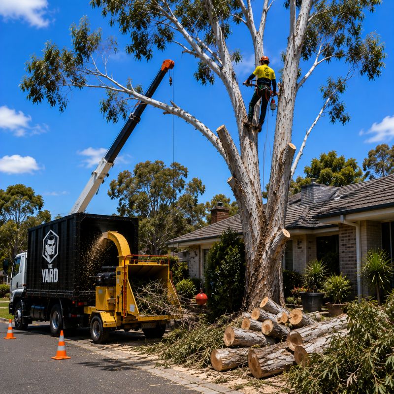 Large tree removal near a home