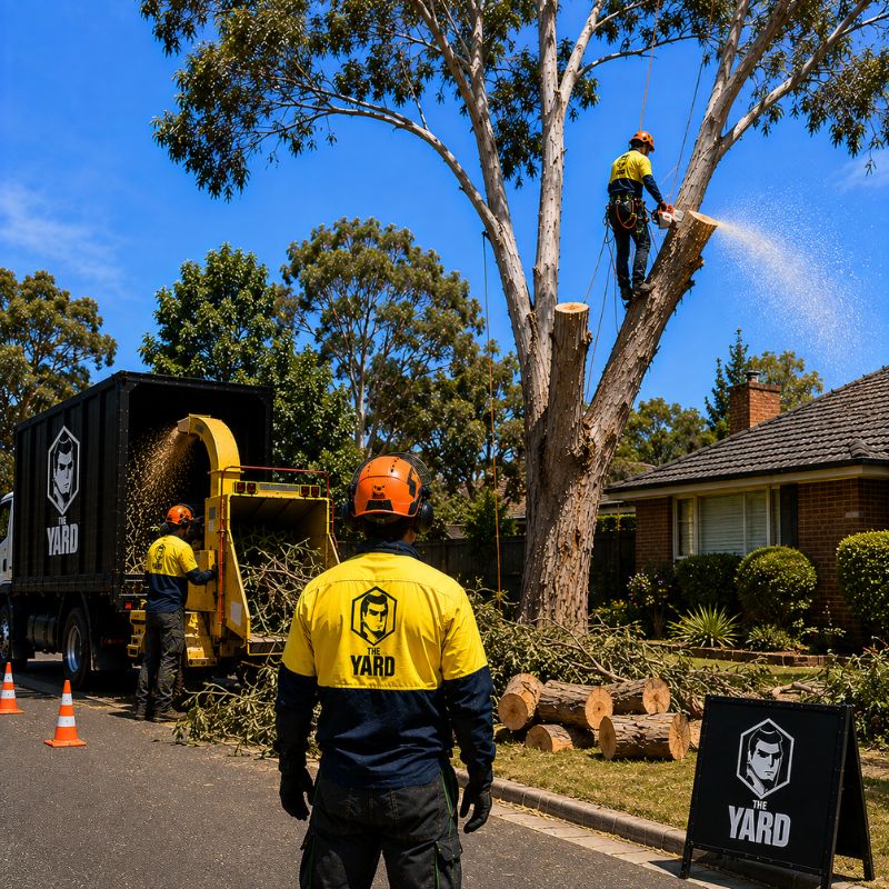 Large tree removal near a home