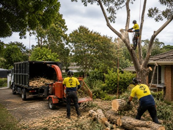 Large tree removal near a home