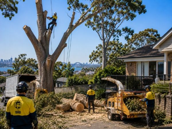Large tree removal near a home