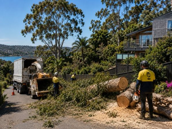 Large tree removal near a Northern Beaches home
