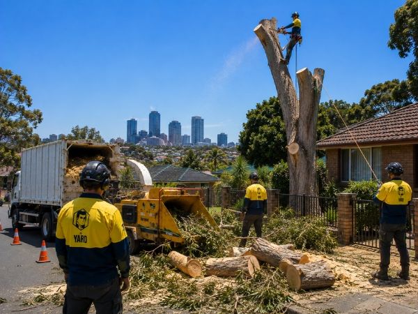 Large tree removal near a home