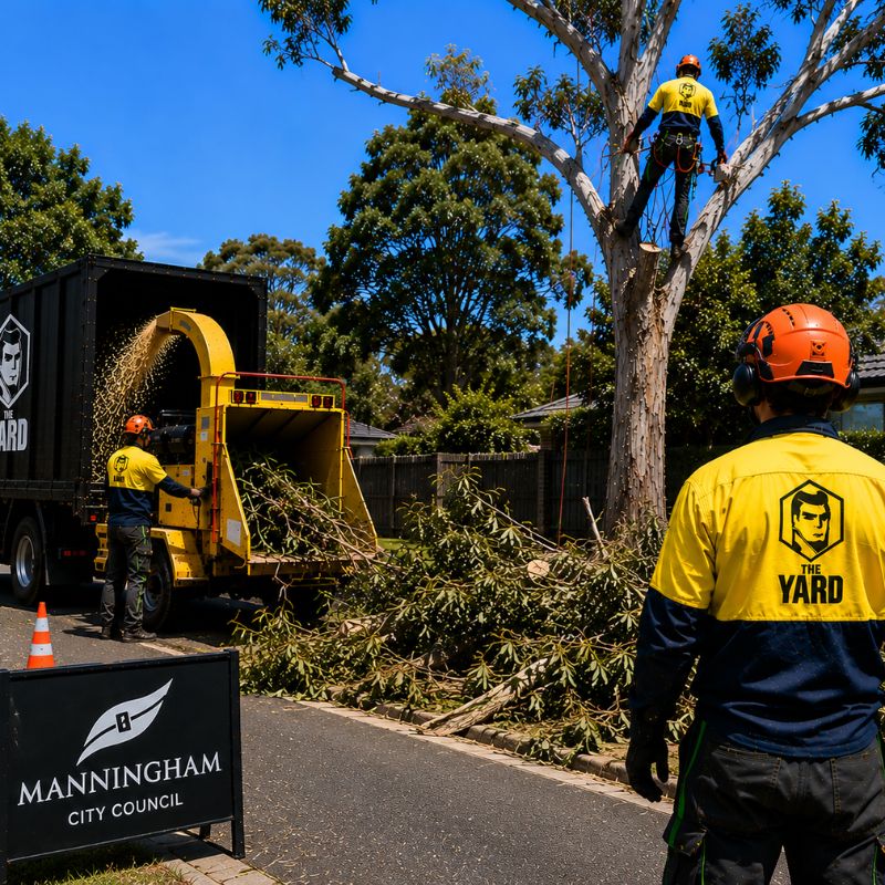 The Yard team on a tree job in Manningham