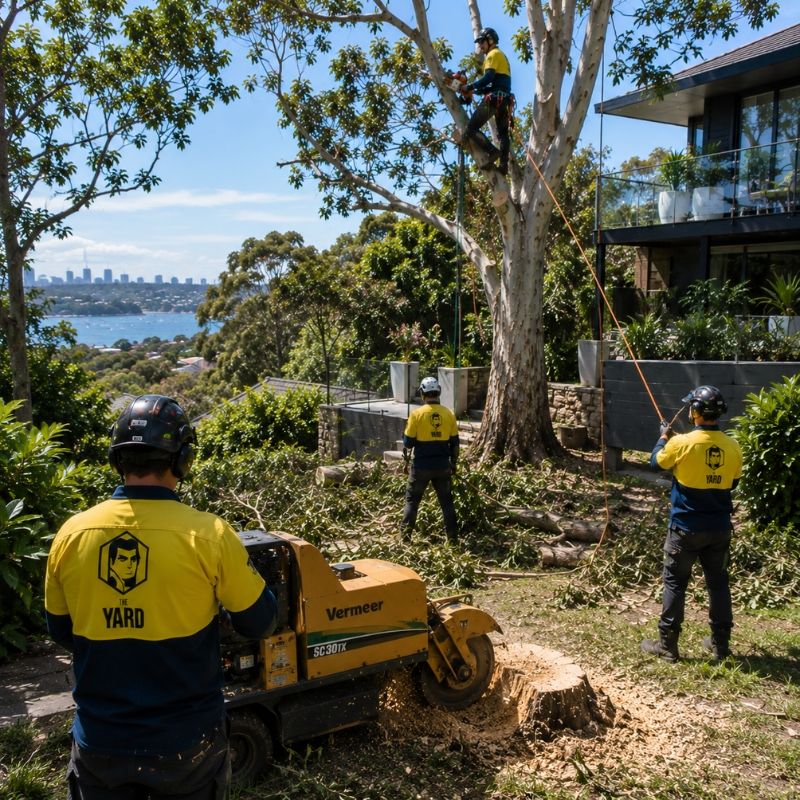 The Yard team on a tree job in North Shore