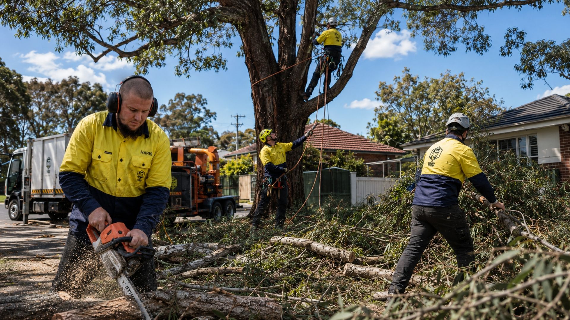 The Yard team on a tree job in Auburn