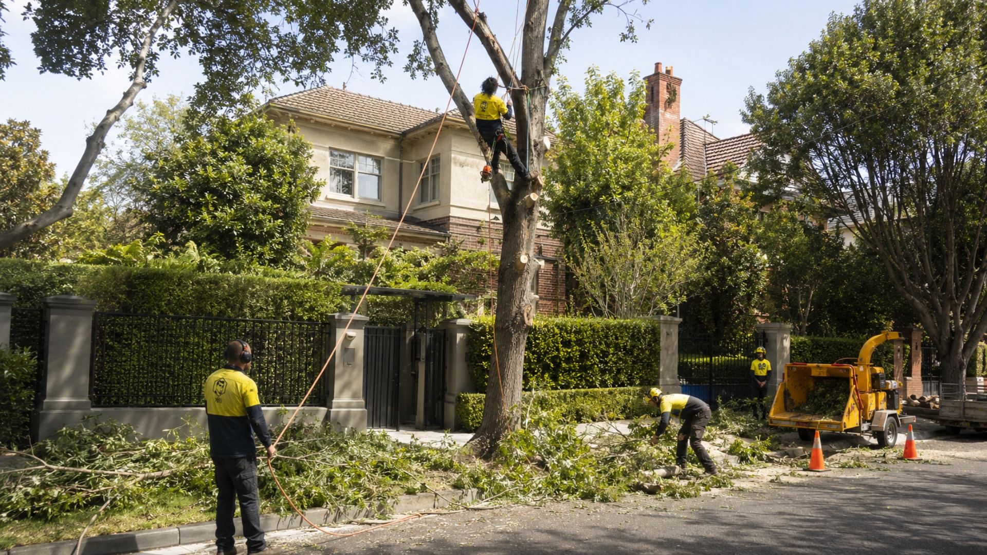 The Yard team on a tree job in Stonnington